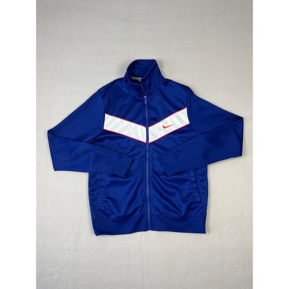 Nike Retro Striker Track Jacket Mens M Royal Blue Full Zip Athletic Performance - Picture 1 of 10
